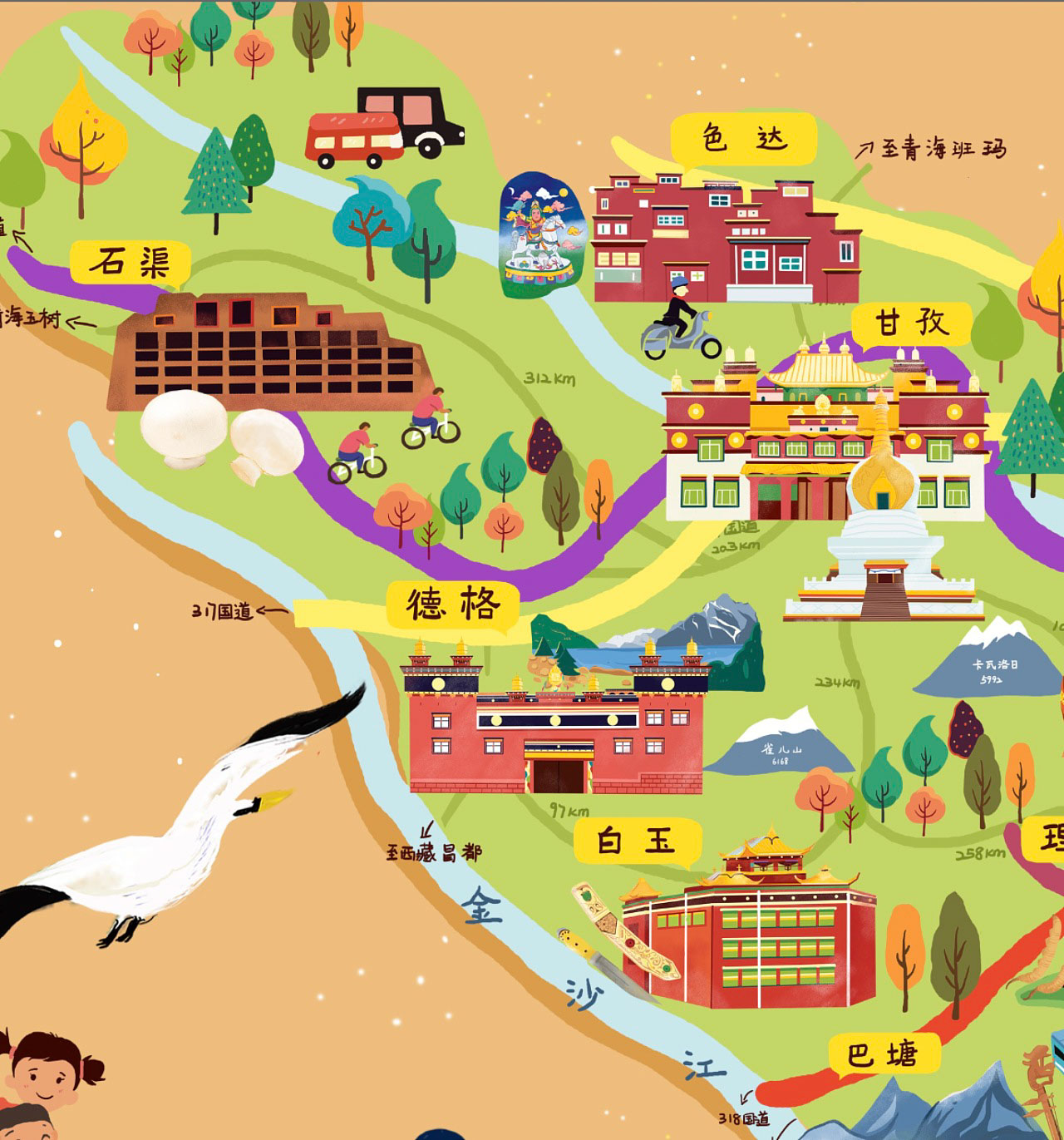 荆州手绘地图景区的文化宝库